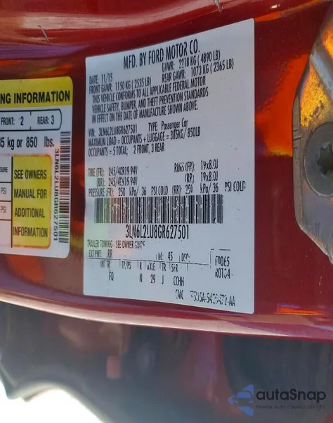 2016 Lincoln Mkz Hybrid z USA, uszkodzony, nr VIN 3LN6L2LU8GR627501